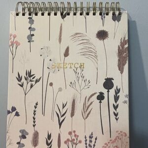 Floral Sketchbook with Gold Accents